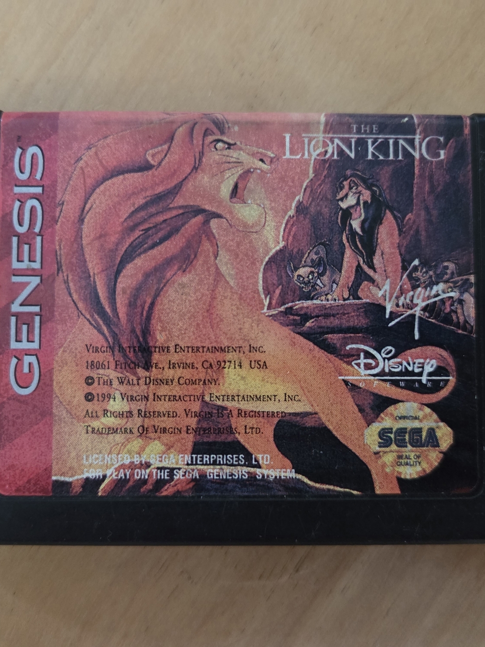 Disney The Lion King SEGA Genesis Game Cartridge
